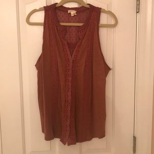 Anthropologie blouse with lace detail